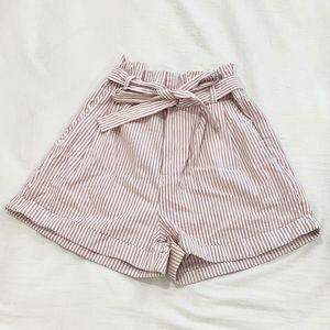 Forever 21 Striped Paper Bag Shorts